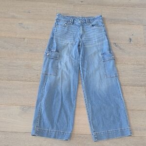 American Eagle super high rise baggy wide leg Size 6